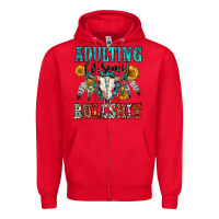 Red adulting is some bullshit Zipper Hoodie - OliviaCreatesArt