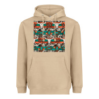 Mushroom native american aztec seamless pattern 3 Heavyweight Hoodie - BundleAndBundleShop