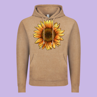 Sunflower Vintage Hoodie Designed By Barkaloodesign