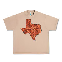 Burro Texas Map Western Tooled Leather Pattern Urban Heavy Tee - Bettercallsaul