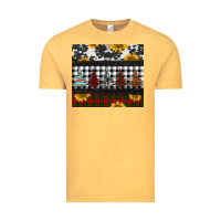 Vintage Mustard christmas trees and sunflowers Vintage Tee - Jasminsmagicworld