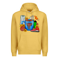 Antique Gold Basketball Coffee cup Premium Hoodie - FaDigitalArtStudio