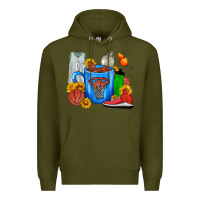 Army Green Basketball Coffee cup Premium Hoodie - FaDigitalArtStudio