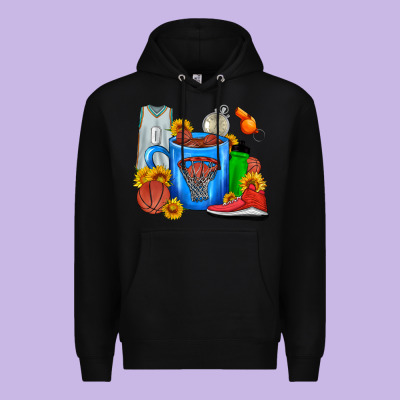 Basketball Coffee Cup Premium Hoodie Designed By Fadigitalartstudio