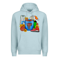 Blue Mist Basketball Coffee cup Premium Hoodie - FaDigitalArtStudio