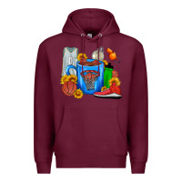 Burgundy Basketball Coffee cup Premium Hoodie - FaDigitalArtStudio