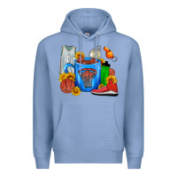 Colony Blue Basketball Coffee cup Premium Hoodie - FaDigitalArtStudio