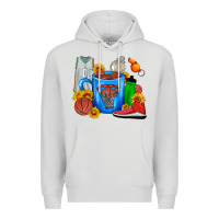 Dove Grey Basketball Coffee cup Premium Hoodie - FaDigitalArtStudio