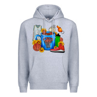 Heather Grey Basketball Coffee cup Premium Hoodie - FaDigitalArtStudio