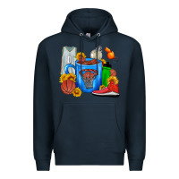 Navy Basketball Coffee cup Premium Hoodie - FaDigitalArtStudio