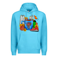 Ocean Blue Basketball Coffee cup Premium Hoodie - FaDigitalArtStudio