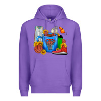 Purple Basketball Coffee cup Premium Hoodie - FaDigitalArtStudio