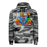 Slate Camo Basketball Coffee cup Premium Hoodie - FaDigitalArtStudio
