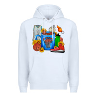 White Basketball Coffee cup Premium Hoodie - FaDigitalArtStudio