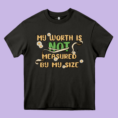 My Worth Is Not Defined By My Size Heavy Core Tee Designed By Maliassmallbusiness