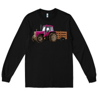 Black Pink Farm Tractor Long Sleeve Tee - RanaPortraitStore