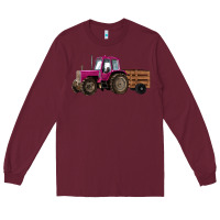 Burgundy Pink Farm Tractor Long Sleeve Tee - RanaPortraitStore