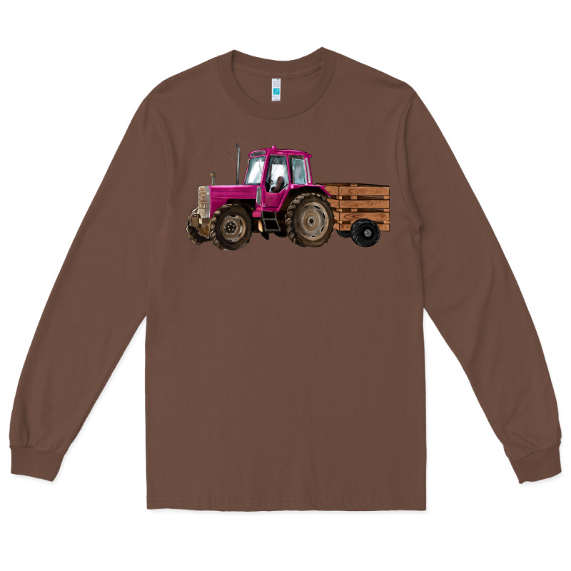Pink Farm Tractor Long Sleeve Tee by RanaPortraitStore | Teevron