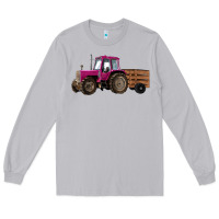 Moon Dust Pink Farm Tractor Long Sleeve Tee - RanaPortraitStore