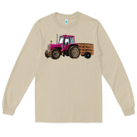 Mushroom Pink Farm Tractor Long Sleeve Tee - RanaPortraitStore