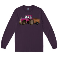 Plum Pink Farm Tractor Long Sleeve Tee - RanaPortraitStore