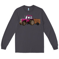 Smoke Pink Farm Tractor Long Sleeve Tee - RanaPortraitStore