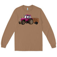 Toasted Coconut Pink Farm Tractor Long Sleeve Tee - RanaPortraitStore