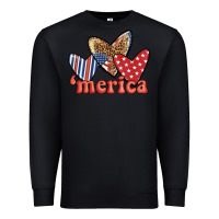 Black merica 4th of july hearts Premium Sweatshirt - BundleAndBundleShop