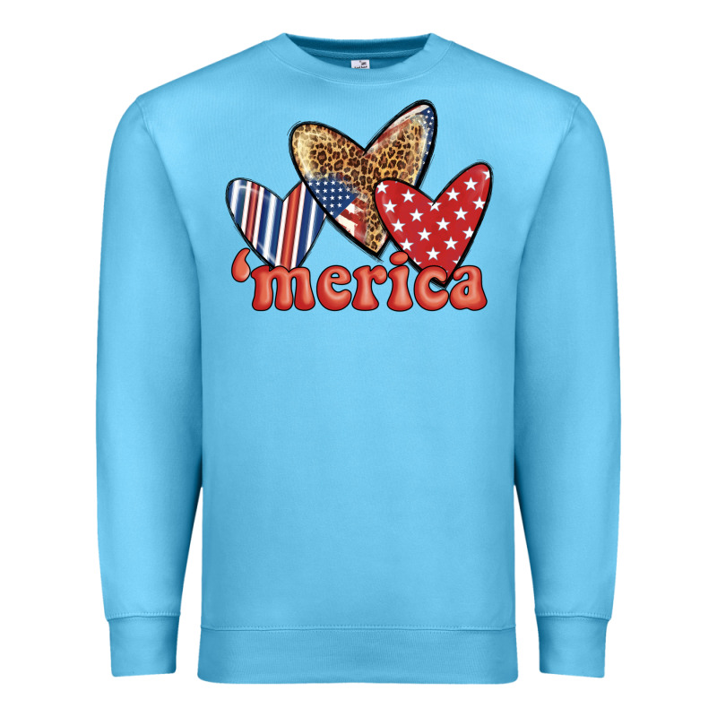 Merica 4th Of July Hearts Premium Sweatshirt by BundleAndBundleShop | Teevron