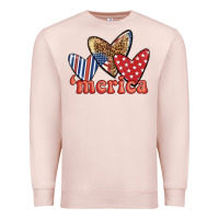 Pale Pink merica 4th of july hearts Premium Sweatshirt - BundleAndBundleShop