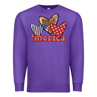 Purple merica 4th of july hearts Premium Sweatshirt - BundleAndBundleShop