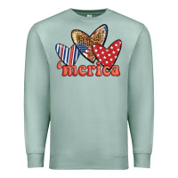 Seafoam merica 4th of july hearts Premium Sweatshirt - BundleAndBundleShop