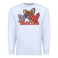 White merica 4th of july hearts Premium Sweatshirt - BundleAndBundleShop