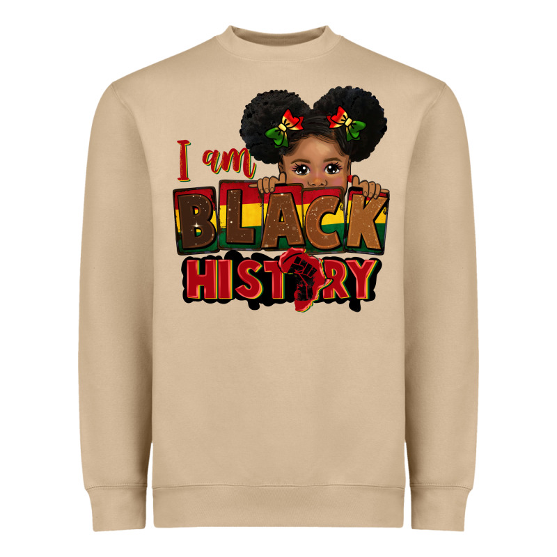 I Am Black History Black Girl Peekaboo Juneteenth Heavyweight Sweatshirt by CowGirlArtShop | Teevron