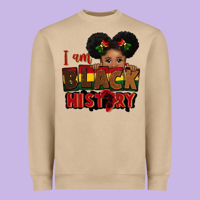 I Am Black History Black Girl Peekaboo Juneteenth Heavyweight Sweatshirt Designed By Cowgirlartshop