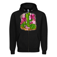 Black breast cancer cactus Zipper Hoodie - FaDigitalArtStudio