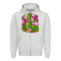 Dove Grey breast cancer cactus Zipper Hoodie - FaDigitalArtStudio