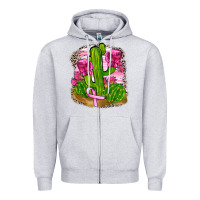 Heather Grey breast cancer cactus Zipper Hoodie - FaDigitalArtStudio