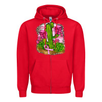 Red breast cancer cactus Zipper Hoodie - FaDigitalArtStudio