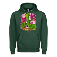 Sports Green breast cancer cactus Zipper Hoodie - FaDigitalArtStudio