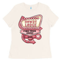 Bone cupids howdy lodge find your cowboy open Ladies Tee - MaliasSmallBusiness
