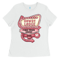 White cupids howdy lodge find your cowboy open Ladies Tee - MaliasSmallBusiness
