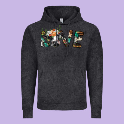 Love With Holstein Cow Vintage Hoodie Designed By Barkaloodesign