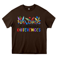 Chocolate Brown 100 days of embracing differences Heavy Core Tee - MaliasSmallBusiness