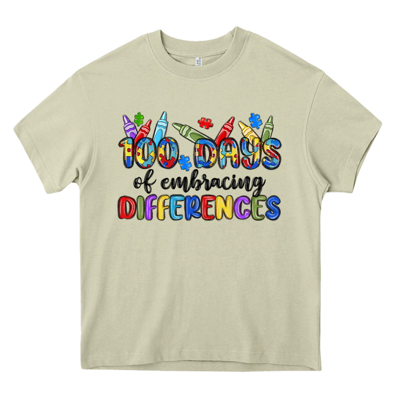 100 Days Of Embracing Differences Heavy Core Tee by MaliasSmallBusiness | Teevron