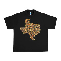 Black Western Texas Map Leopard Pattern Urban Heavy Tee - Bettercallsaul