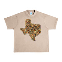 French Oak Western Texas Map Leopard Pattern Urban Heavy Tee - Bettercallsaul