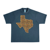 Midnight Navy Western Texas Map Leopard Pattern Urban Heavy Tee - Bettercallsaul