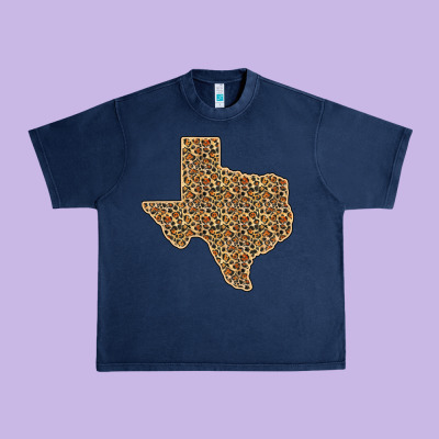 Western Texas Map Leopard Pattern Urban Heavy Tee Designed By Bettercallsaul