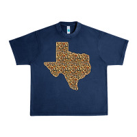 Navy Western Texas Map Leopard Pattern Urban Heavy Tee - Bettercallsaul